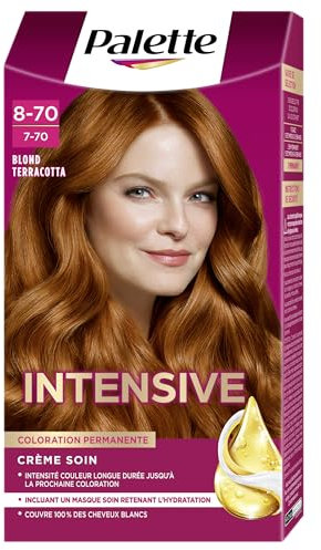 Schwarzkopf - Palette - Coloration Permanente Cheveux - Crème Soin - Brillance Intense - Couvre 100% des Cheveux Blancs - Tenue 8 semaines - Blond Terracotta 8.70