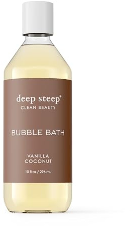 Deep Steep Bubble Bath, Vanilla Coconut, 10 oz – Soothing Soak with Shea Butter, Argan Oil, Aloe Vera & Coconut Oil – Vegan, Sulfate-Free, PH-Balanced Clean Beauty
