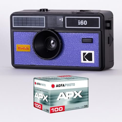 KODAK DA00259 Fotoapparat i60 und 1 ISO-Film mit 36 Aufnahmen, optisches Objektiv 31 mm, geeignet für Filme ISO 200/400/800, für 35-mm-Farbfilme, Blau