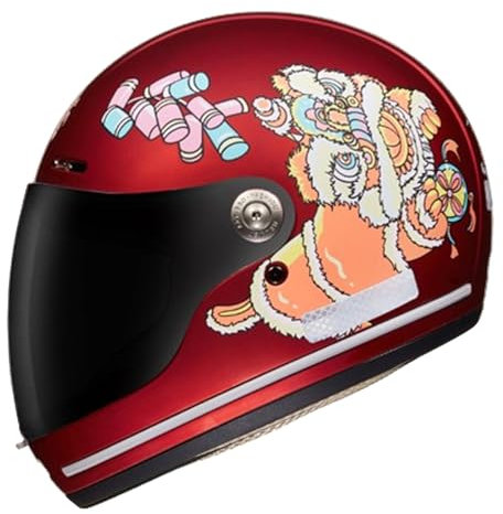 GAORUTO Casque de Moto intégral pour Enfants, Demi-Casque de Moto, approuvé ECE avec Pare-Soleil, Casque de Scooter pour garçons et Filles de 3 à 12 Ans C-2,46-52CM