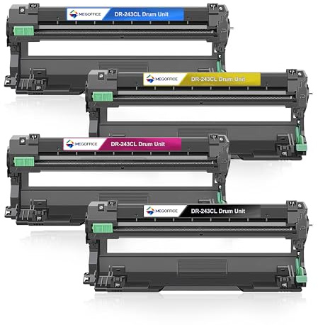 MEGOFFICE DR243CL Trommeleinheit Kompatibel für Brother DR243CL DR243 Trommel für MFC-L3770CDW MFC-L3750CDW HL-L3230CDW HL-L3210CW MFC-L3710CW DCP-L3550CDW MFC-L3730CDN (Schwarz Cyan Magenta Gelb)