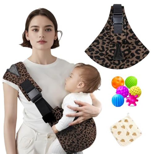 Portabebés ajustable, fácil de transportar, cómodo portabebés para recién nacidos de 3 a 36 meses (leopardo nuevo)