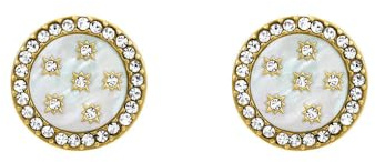 Fossil Boucles d'oreilles en acier inoxydable doré avec fermoir à clou et à tige pour femmes