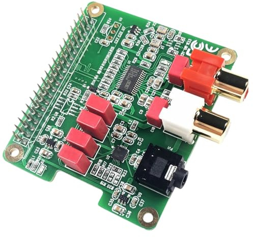HiFi DAC HAT för Raspberry Pi 5/4/3B+/Zero, PCM5122 ljudkort, 384 kHz/32 bit HiFi Sound Shield med RCA och 3,5 mm utgång, dubbla oscillatorer och DOP, 112 dB SNR
