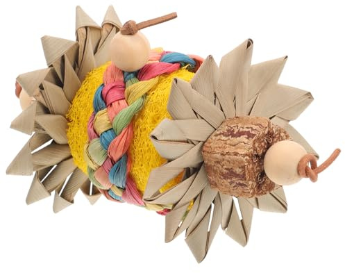 Healifty Giocattolo da Mordere per Pappagalli Intrecciato in Materiale Naturale, Accessorio Decorativo a Forma di Gabbia per Uccelli, Resistente e Multifunzionale per Intrattenimento