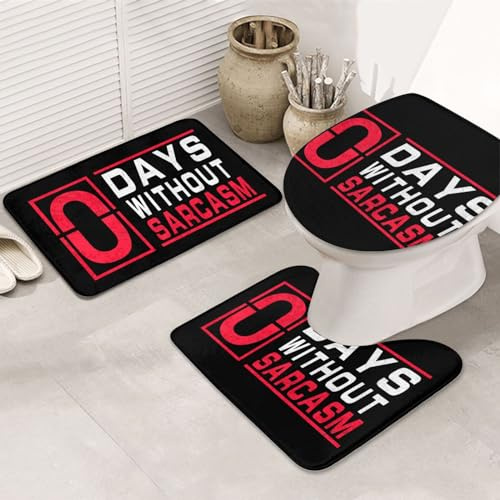 3 Piezas Juego De Alfombra De Baño 0 Días Sin Sarcasmo Alfombra De Ducha Moda Cómoda Alfombras De Cama, para Dormitorio, Cocina, Bathroom
