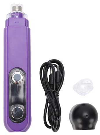 VISLONE Amoladora de garras para perros, tijeras de garras para perros con luz, cortadora de garras eléctrica recargable con 5 niveles de velocidad para el cuidado y alisado de patas