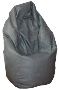 Natalia Spzoo Sitzsack Medium Point aus Kunstleder – Wasser- und Schmutzabweisend, mit Polystyrolfüllung (Grau)