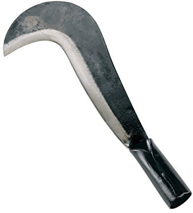 AUSONIA - 33234 REBMESSER REBMESSER GARTENMESSER GERTEL FORSTWERKZEUGE MIT KLINGE AUS GEHÄRTETEM STAHL HANDGESCHLIFFEN AUF BAND MIT EISENROHR-GRIFF 30 CM 570 GRAMM