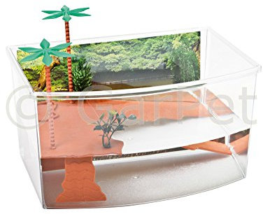 GarPet Schildkröten Terrarium Insel Aquarium Becken Heim Wasserschildkröten Kunststoff