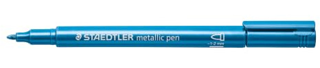 Staedtler Metallic Marker - Blue (Pack of 10) | Fibre tip 1–2 mm, opaque on light & dark – for scrapbooking – Item No. 8323-373