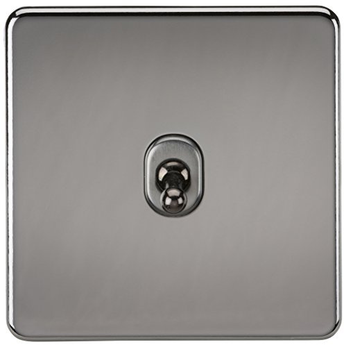 Knightsbridge SF1TOGBN Screwless 10A 1G 2-Way Toggle Switch - Black Nickel