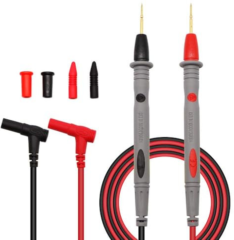 CABLEPELADO Cable de prueba multímetro, Sondas de Prueba de Multímetro, Cable multímetro digital, sondas de prueba eléctricas digitales, Soporta hasta 1000v 10A, Longitud del cable 1 metro