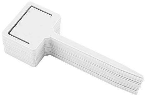 TOPINCN 20Pcs Plant Labels, PVC Waterproof Reusable Gardening Flower Plant Label Flower Pots Tags Garden Seed Stake Tool (White)