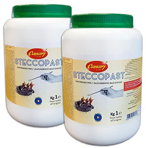 Canary SteccoPast 1 pack of 2kg - Feed in meal for nesting birds - Egg food for stick breeding, pullus birds, 1 pack of 2kg