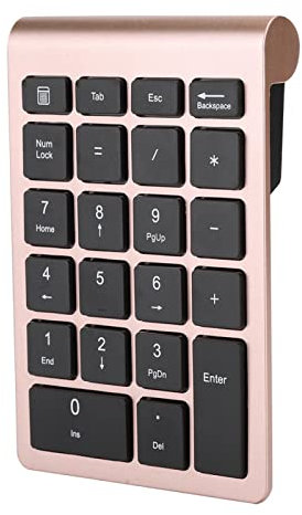 Yunseity Tastierino Numerico Wireless, Mini Tastiera Numerica a 22 Tasti, Tastierino Numerico per Contabilità Finanziaria, per Android, Windows, Laptop Mac OS, Desktop(Oro rosa)