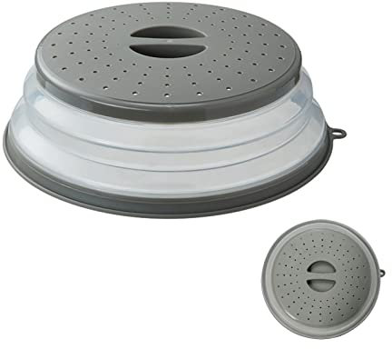 Tourvee Tapa de microondas, cubierta plegable para horno de microondas para alimentos, segura y libre de plástico BPA y silicona, cubierta multiusos para herramientas de cocina, se puede lavar con