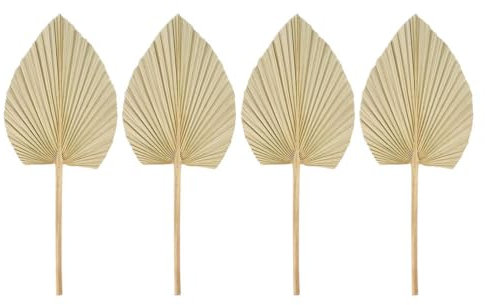 Abaodam 4Pcs Decorazione Foglia di Palma Ornamento Hawaii Arredamento Hawaiano Arredamento Tavolo Rustico Fiori Secchi Piante Falso Foglia di Palma Decorazione Vegetale Pampas Cocktail