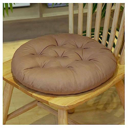 SHTGOI Sitzkissen Stuhl 40 * 40 cm stuhlkissen mit bändern sitzauflage Stuhl Baumwolle Dicke Polsterung Steppkissen Bodenkissen für Indoor und Outdoor Stuhlauflage als Stuhl Kissen Rund Hellescurry
