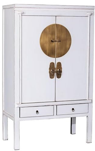Colours of The Orient – Chinesischer Hochzeitsschrank Weiß – Pure White – Orientalischer Schrank – Asiatischer Schrank – Chinesischer Schrank – Handgefertigt aus China – Alt Weiß