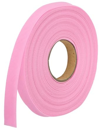 QUARKZMAN 1/2 tum dubbelfals snedband polyester kontinuerligt bulk snedband för sömnad, fållning, quiltning, infattning av hantverk (rosa 25 m)