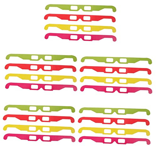TINEASUR Occhiali 3d in Cartone Anaglifici Set Da 20 Pezzi, Adatti a Ragazzo Ragazza e Adulti Per Film, Giochi e Libri 3d, Leggeri e Portatili in 4 Colori (rosso, Giallo, Verde, Rosa