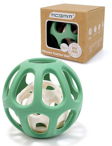 MCGMITT Sensory Balls for Baby, Easy Grasp Food Grade Stretchy Silicone Baby Teether Ball for 0-6 6-12 Months, BPA-Free Montessori Chew Toy, Newborn Infant Learning Developmental Toys Gift