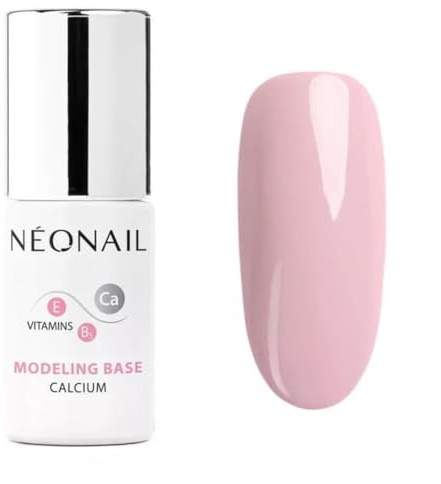 NÉONAIL UV Nagellack - Base Coat Gel UV - Modeling Base Calcium Neutral Pink 7,2 ml - Unterlack Für Nägel - Lack - Gel Nägel - NÉONAIL Modeling Base