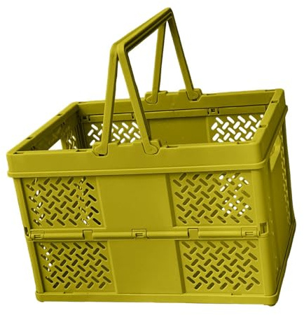 wueiooskj Cesta de Picnic Plegable para Exteriores, Cesta de la Compra, fácil Transportar y versátil para Guardar Cualquier Tarea al Aire Libre, Verduras, Ropa Sucia, Verde