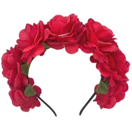 Hårband med konstgjord blomsterkrans Artificiell Rose Blommig Crown Pannband Multicolor(Color2)