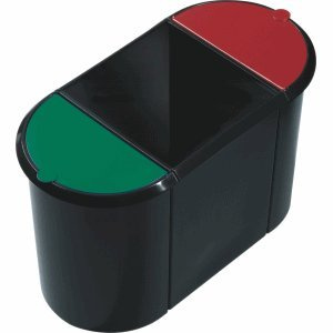 helit H6103598 Papierkorb TRIO-System, oval, PE, schwarz/gelb/blau