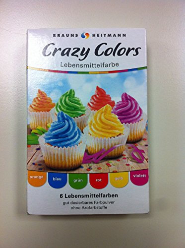 Crazy Colors Lebensmittelfarbe 6 x 4 g orange blau grün rot gelb violett