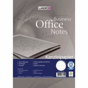 Landre Kanzleipapier Recycling A3/A4 70 g/qm liniert ohne Rand