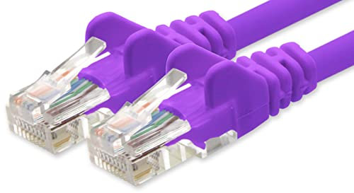 1aTTack.de Câble Réseau Cat6 Cat 6-1x 1m - RJ45 Ethernet LAN DSL Routeur Modem - Violet