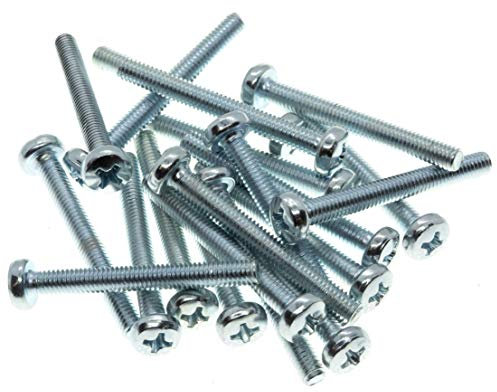 M4 (4mm x 60mm) Phillips Pan Head Machine Screws - Steel (Pack of 20) DIN 7985 G09-G10BC