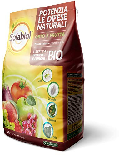Solabiol Zeolite Cubana, Polvere di Roccia, Corroborante Che combatte e previene Insetti e Funghi delle Piante. Ideale per orto, frutteto Floreali e Ornamentali. 1Kg