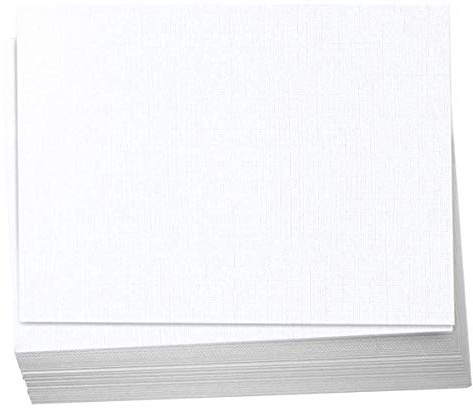 Hamilco 5x7 White Linen Cardstock Paper Blank Index Cards Flat Card Stock 80lb Cover 100 Pack