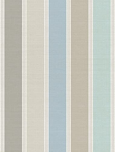 Carta Adesiva per Parete e Mobili Strisce su Juta 40x250 cm Vinile Decorativo Adesivo Murale da Parati Imitazione Tessuto Pastello Rigue (Linee Larghe)
