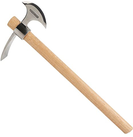 2 in1 Garden Pickaxe Weeding Mattock Gardening Tool 16inch Hatchet Chopping Axe Stainless Steel Blade Cutter for Outdoor Camping Wood Splitting Digging Planting Farming Landscaping Loosening Soil