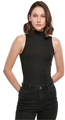 Build Your Brand Body sans manches à col roulé pour femme Noir Taille L, Noir, L