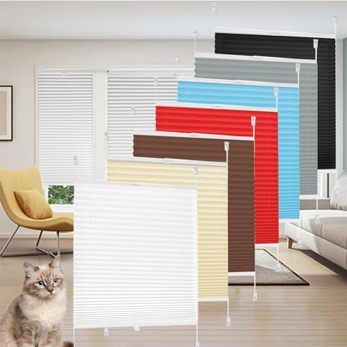 Estor Enrollable de Noche y Día 25 x 190 cm Blackout, Fácil de Instalar, Estor Semiopaco, Aislante Estores para Ventanas para Ventanas, Puertas, Habitación, Blanco