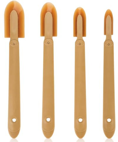 4pcs Caulking Spatulas, 4 Sizes Set Rubber Caulking Finishing Tool Caulk Smoothing Tool Sealant Grout Extended Length Applicator Tool for Ceramic Tiles, Baseboards, Kitchens, Bathrooms