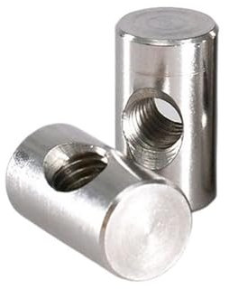 Dadi con intaglio a croce for mobili a botte, dadi con perno di centraggio in acciaio inossidabile Dadi con inserto for martello for mobili incorporati Filettatura metrica cilindrica Lavorazione del l