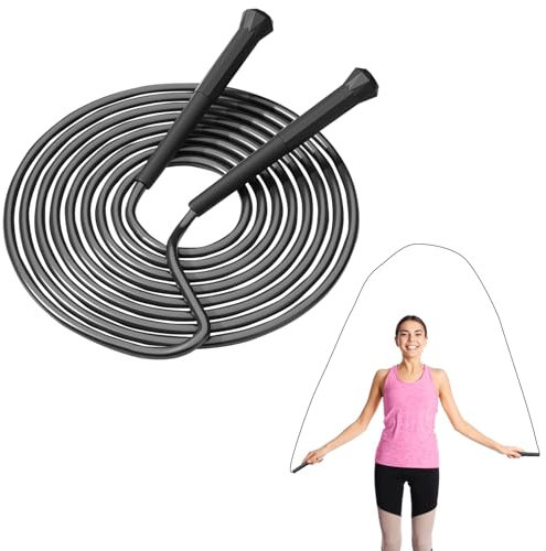 EnixwH Jump Rope, Springseil Erwachsene Fitness, Springseil Boxen, Speed Springseile Professionelles mit Einstellbarer Länge, Sport Springseil für Ausdauer, Abnehmen, Boxen, Sport, Cardio (Schwarz)