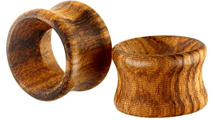 Calefee Flesh tunnel 6–20 mm, öronplugg trä för kvinnor och män 2 stycken, öronpiercing smycken trätunnel