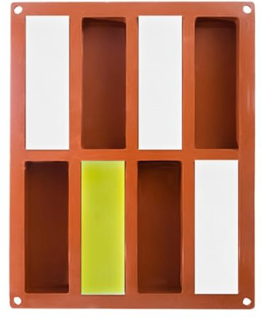 Fukamou Dessertformen Für Schokolade, Silikon-Schokoladenform Zum Backen | Silikonform Zur Herstellung Von Schokoladenriegeln Mit 8 -Mulden, Handgefertigt,Quadratische Silikonform Für Süßigkeiten Zum