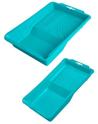 TOTAL - Set of 2 Paint Trays | Size 435 x 300 mm with 60 Kg Support | Size 305 x 150 mm with 25 Kg Support | Volume Marking Function | Two-Height Design to Prevent Dripping