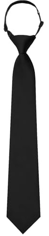 LHXzizizi Solid Color Ties for Boys, Adjustable Pre-Tied Necktie Aged 8-12 Kids Boys Tie for Party Wedding School Graduation (Black)