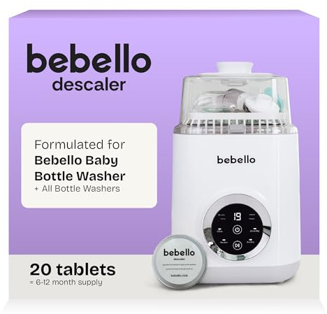 Bebello Descaler Tablets for Bebello Bottle Washer - 20-Count Fast-Acting Limescale Remover for Baby Bottle Washer Machine - Perfect Descaling Tablets for your cleaning machine