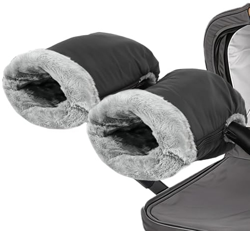 Flintronic Scaldamani per Passeggino, Guanti Extra Spessi per Passeggino, Scaldamani per Carrozzina, Impermeabili, Antivento e Antigelo, Taglia Universale, Guanti Invernali per Passeggino - Zip